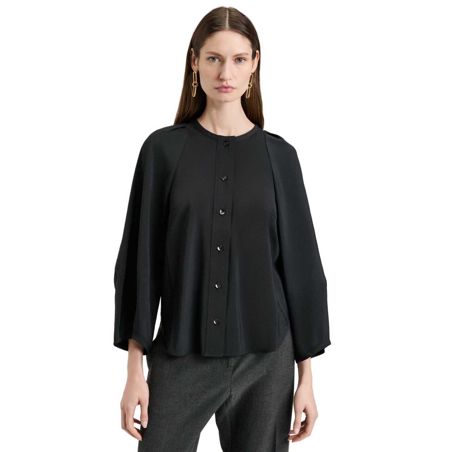 Veronika Maine Drapey Modal Blend Lantern Sleeve Shirt